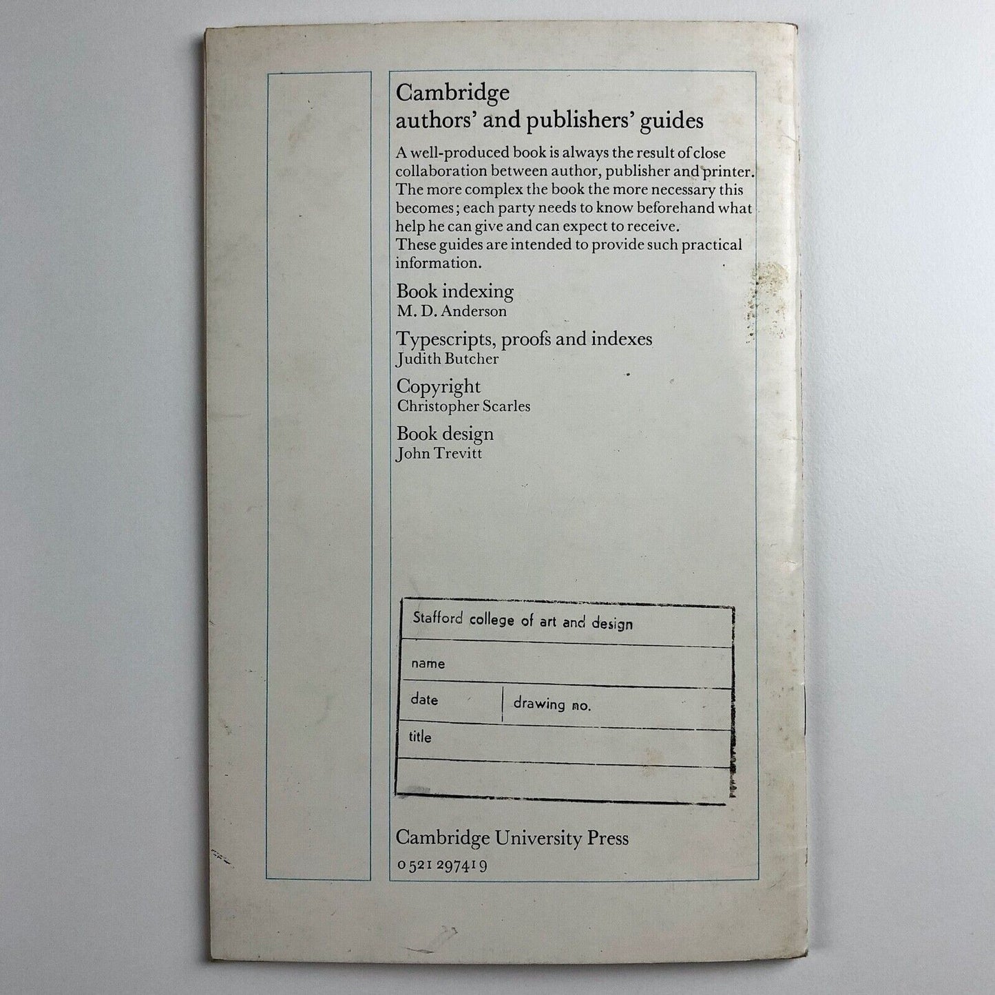 Book Design by John Trevitt | Cambridge University Press, 1980
