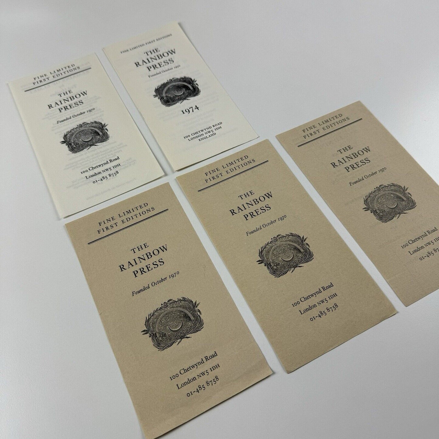 Five leaflets for The Rainbow Press relating to books by Ted Hughes – 1970s | Fine Limited First Editions