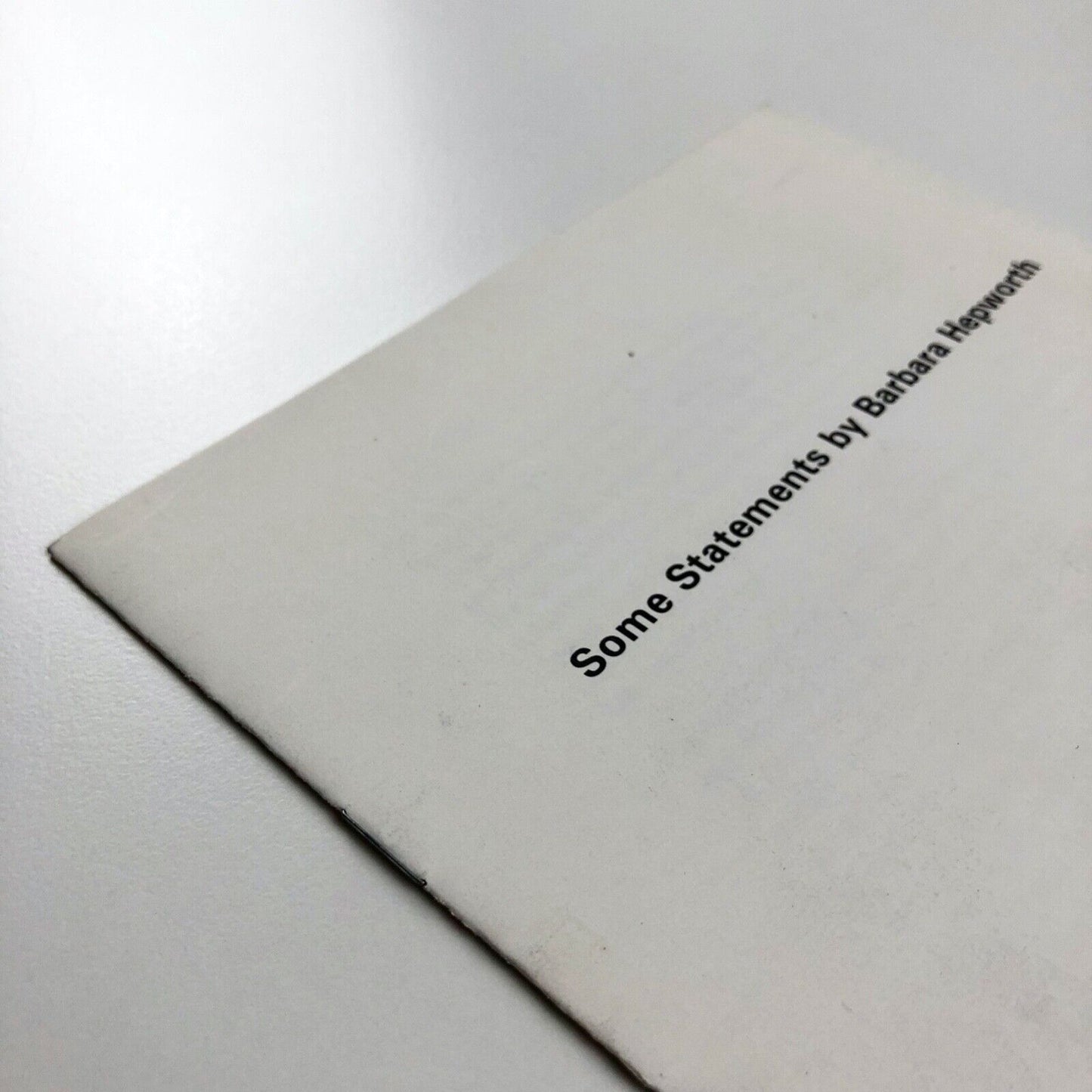 Some Statements by Barbara Hepworth | Barbara Hepworth Museum leaflet, 1977 | Alan Bowness