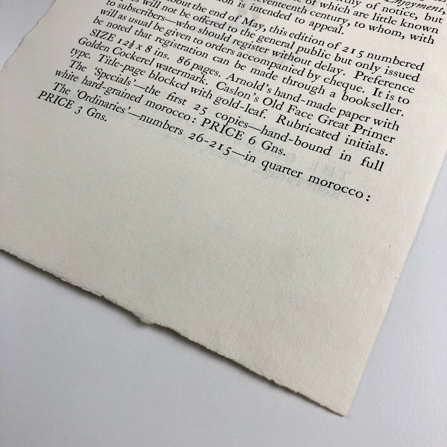 A Lovers Progress Nancy Quennell | Golden Cockerel Press prospectus 1938