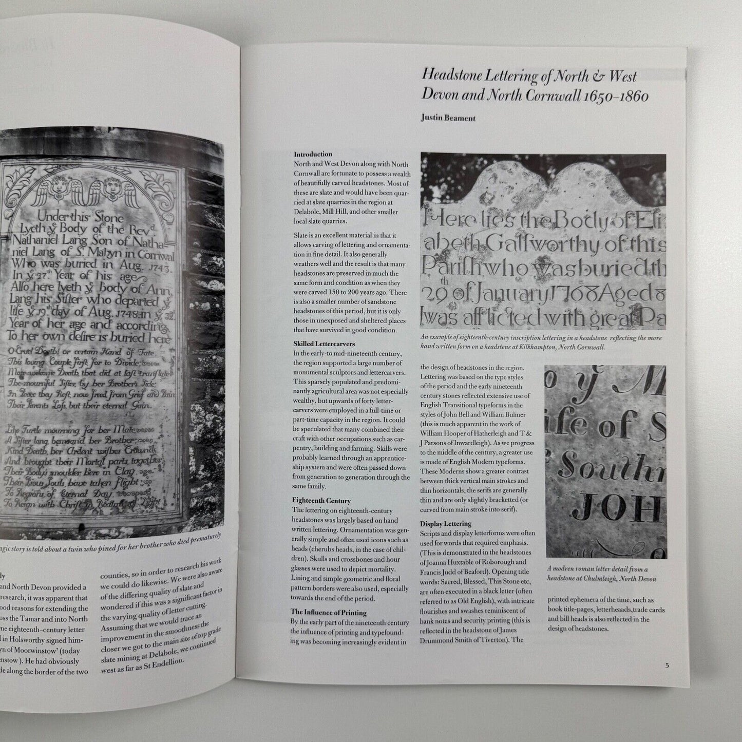 In Blessed Memory … Incised Headstones of North & West Devon and North Cornwall 1650-1860 by Justin Beament & Esther Dudley