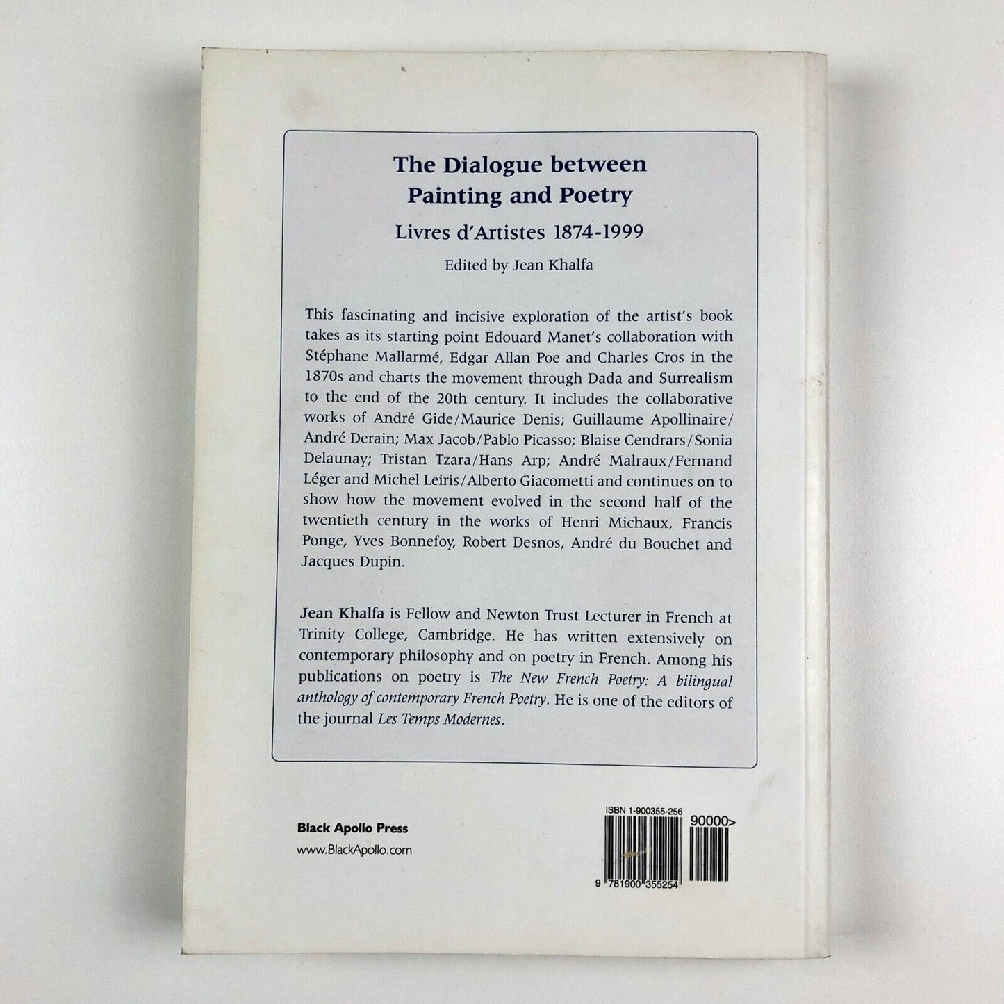 The Dialogue between Painting and Poetry Livres d’Artistes edited by Jean Khalfa | Black Apollo Press, 2001