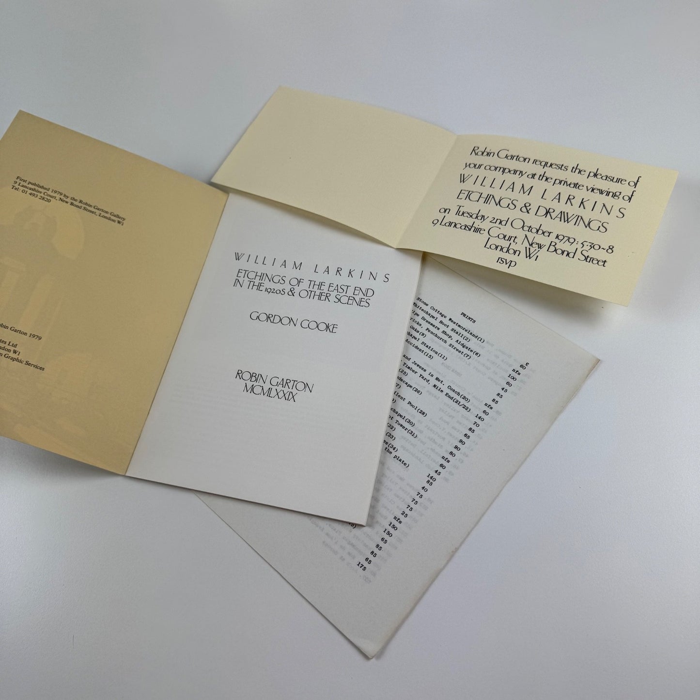 William Larkins. Etchings of the East End in the 1920s | Robin Garton 1979