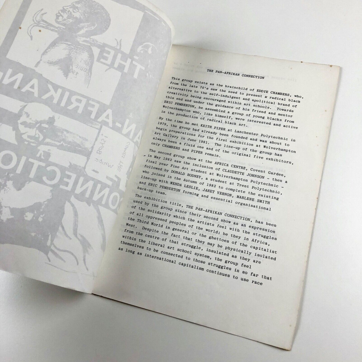 The Pan-Afrikan Connection photocopied leaflet | Eddie A. Chambers et al, 1983