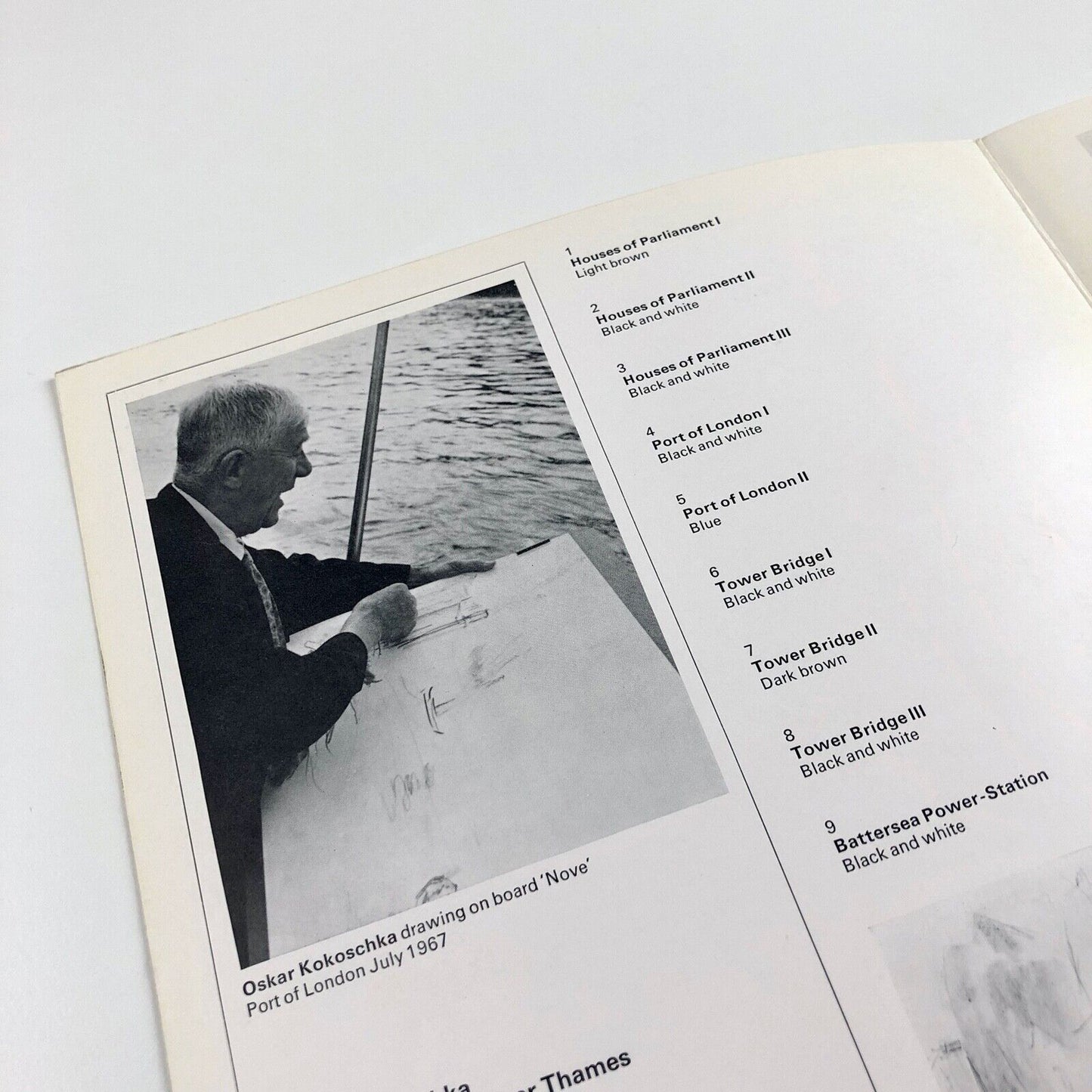 Catalogue/card for Oskar Kokoschka: London from the River Thames | Marlborough Graphics, 1967