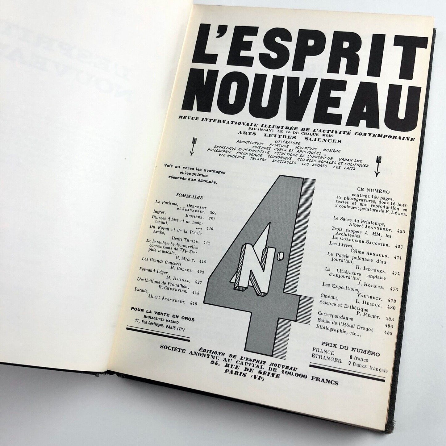 L'Esprit Nouveau – Numbers 4-6 Da Capo, New York | Reprinted facsimile edition, 1968
