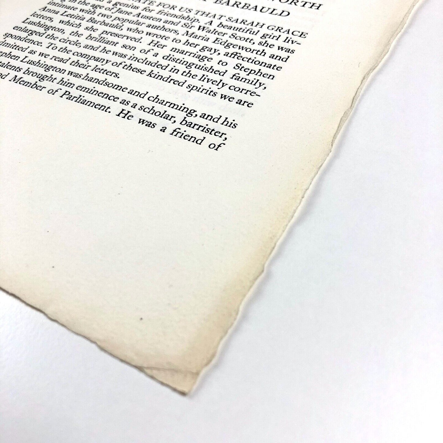 Letters of Maria Edgeworth & Anna Letitia Barbauld | Golden Cockerel Press prospectus leaflet, 1953