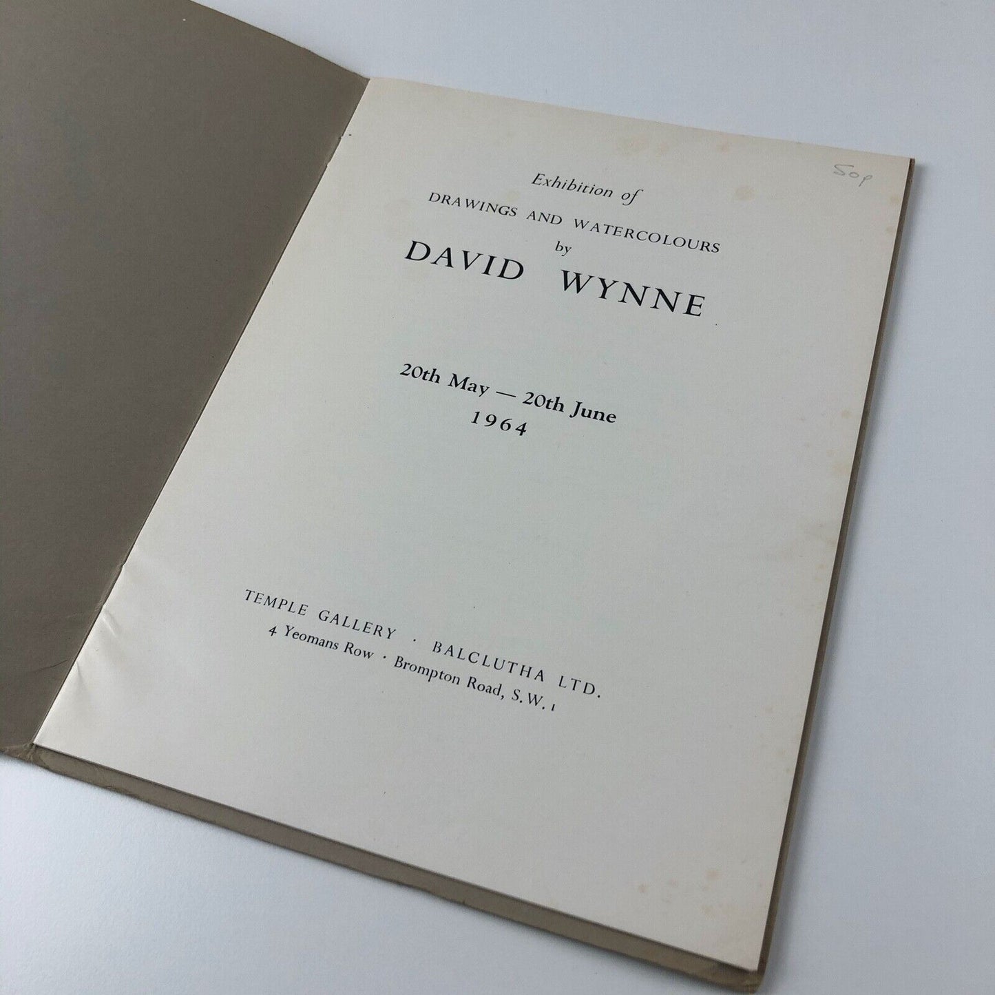 David Wynne Drawings and Watercolours | Temple Gallery | Balclutha Ltd, 1964