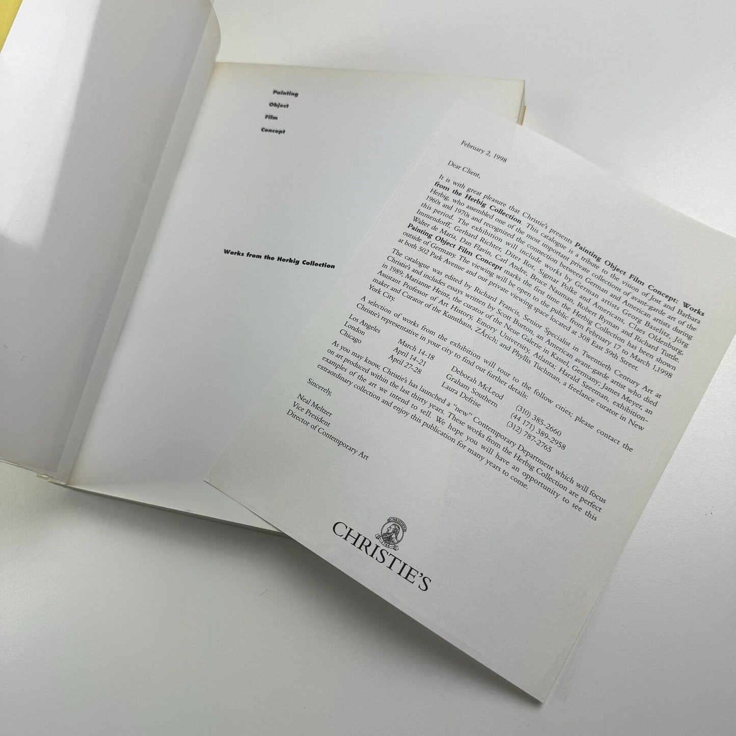 Painting, object, film, concept: Works from the Herbig Collection | Christie’s, 1998