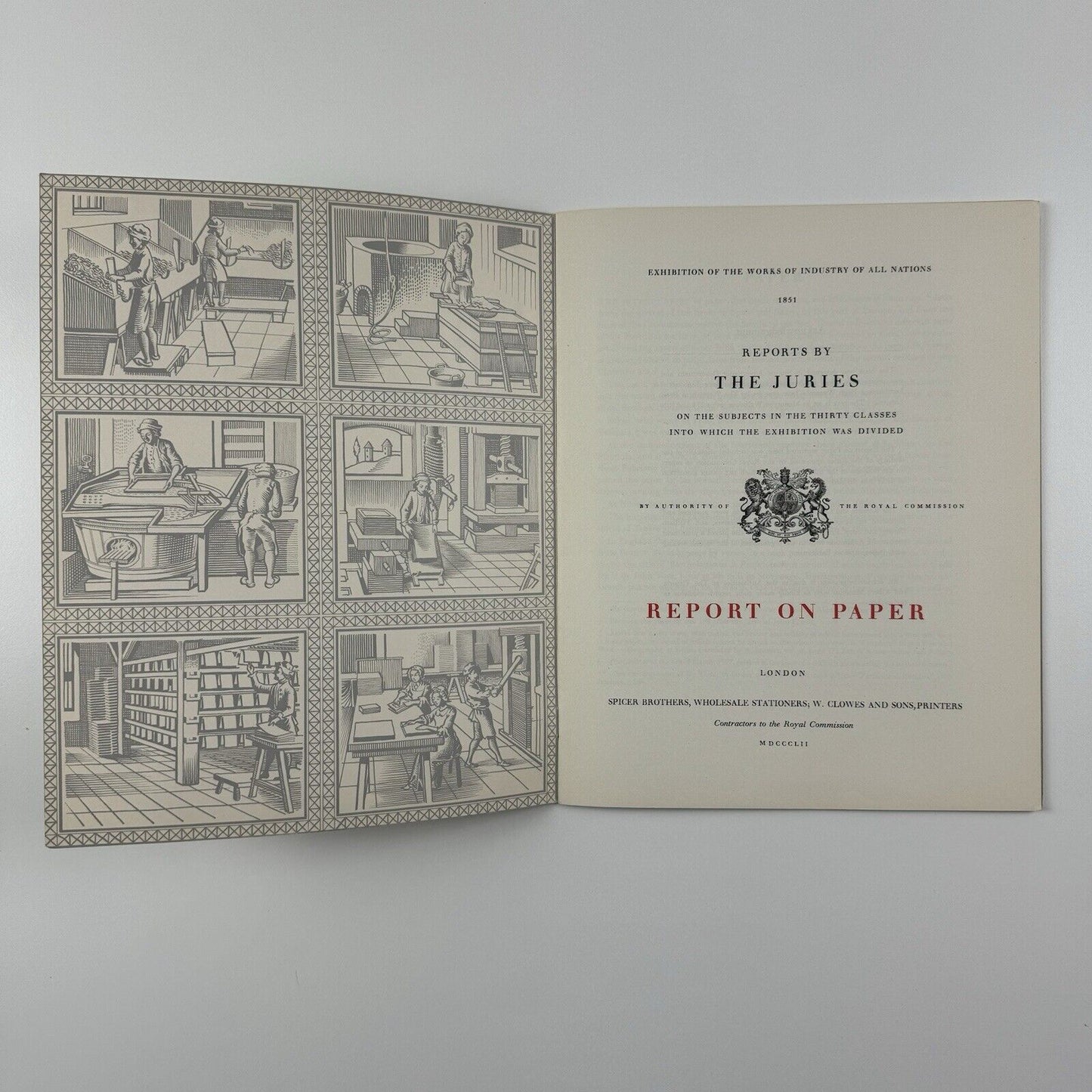 Report on Paper Great Exhibition 1851 | reproduced Spicer Brothers, 1952