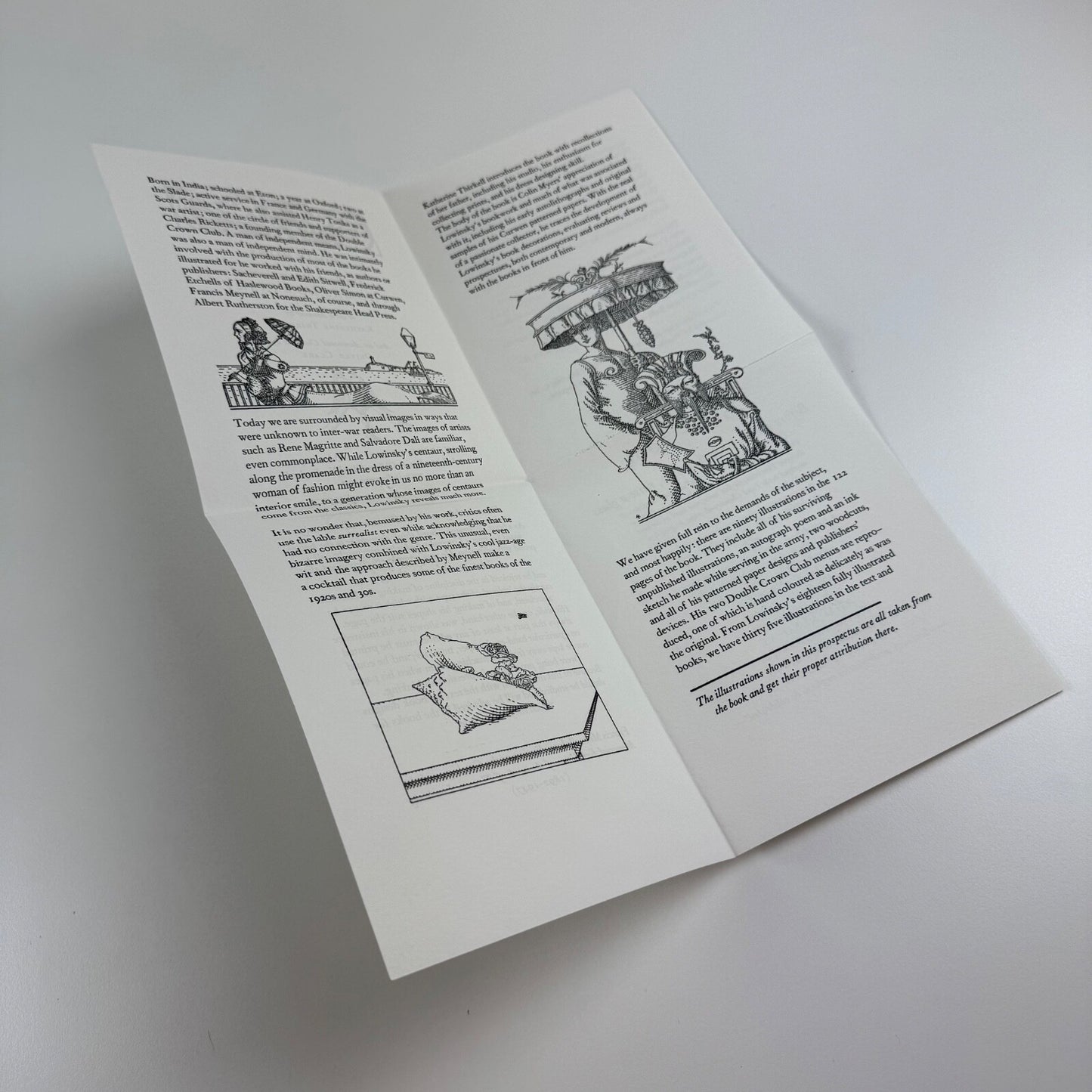 Prospectus for The Book Decorations of Thomas Lowinsky Colin Myers Incline Press