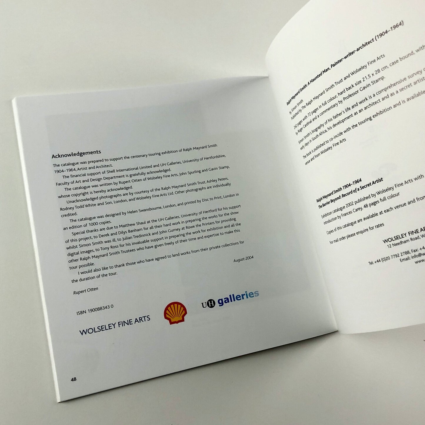 Ralph Maynard Smith – Artist and Architect | Wolseley Fine Art catalogue, 2004