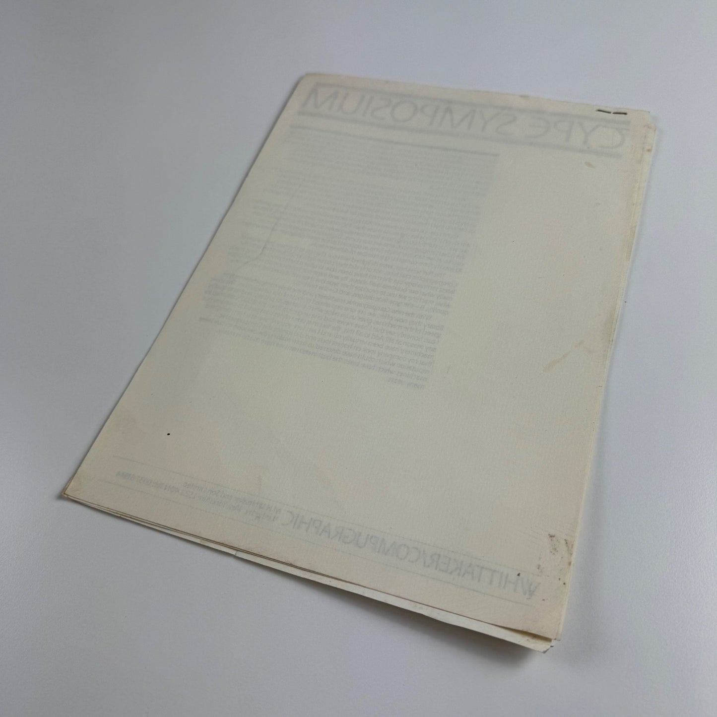 Type Symposium. The role of the trade typesetter in USA Whittaker/Compugraphic