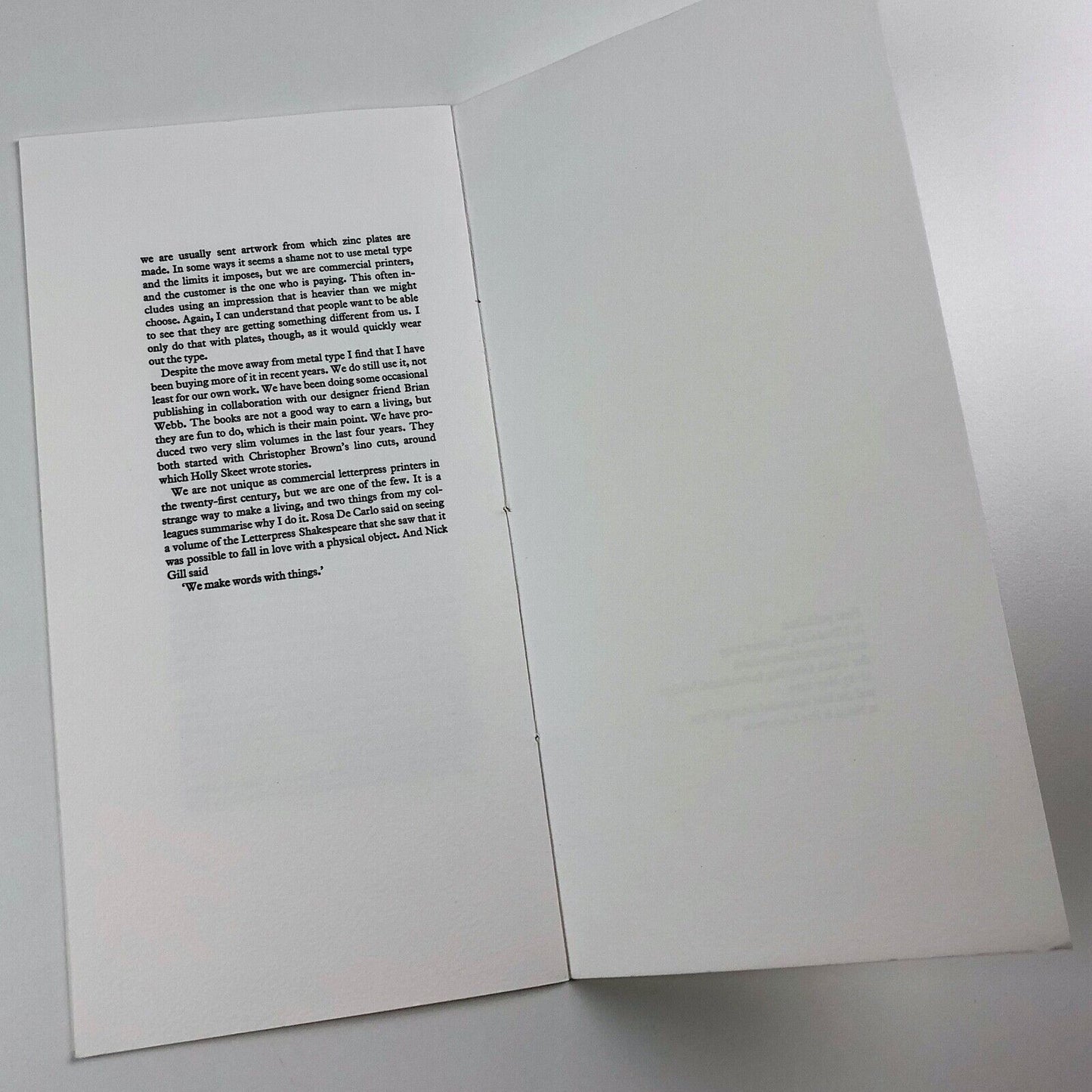 Zen & The Art of Typographical Arrangement Phil Abel | Ditchling Letterpress leaflet, 2010