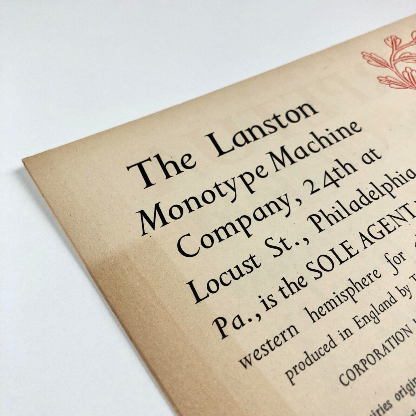 Lanston Monotype Machine Company, Philadelphia | Perpetua type specimen sheet | Eric Gill | Monotype Corporation, 1946