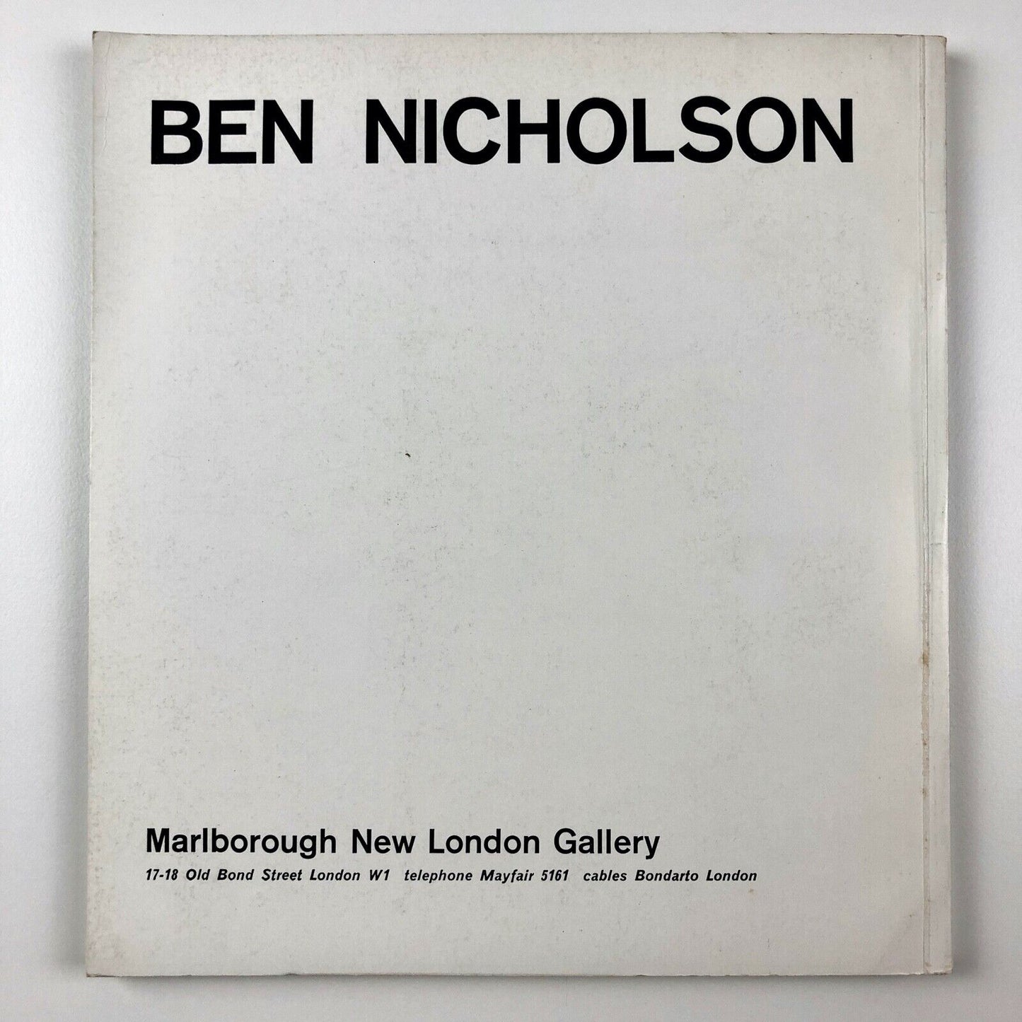Ben Nicholson exhibition catalogue | Marlborough Fine Art, 1963