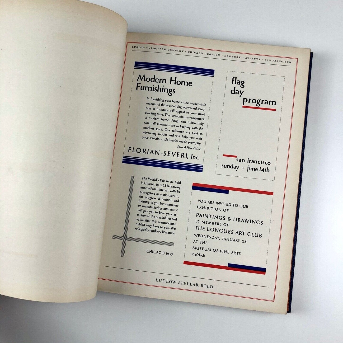 Ludlow Typefaces. A Specimen Book of Matrix Fonts | Published by Martin J. Slattery