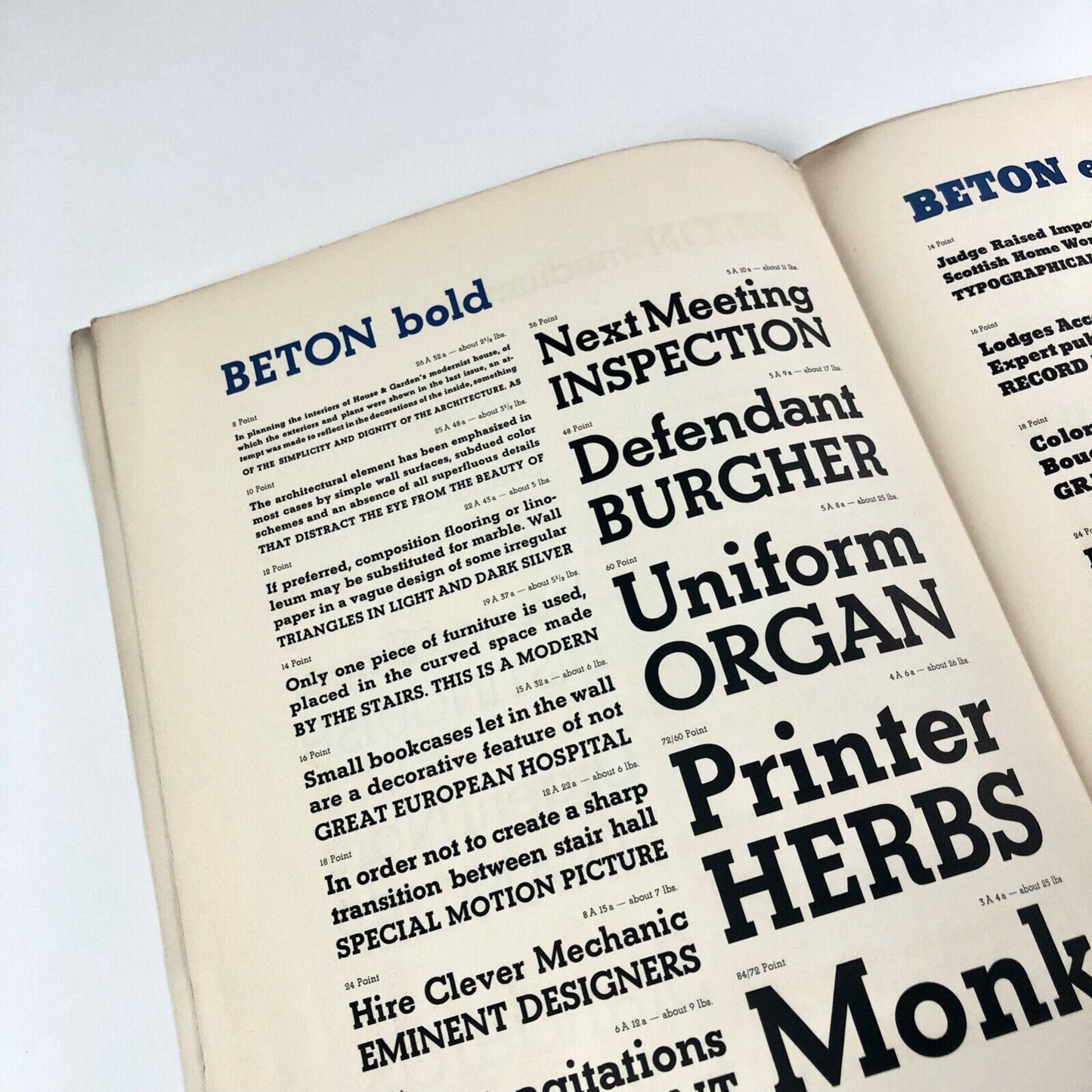 Beton Series by Heinrich Jost | Wesselhoeft/Soldans type specimen booklet