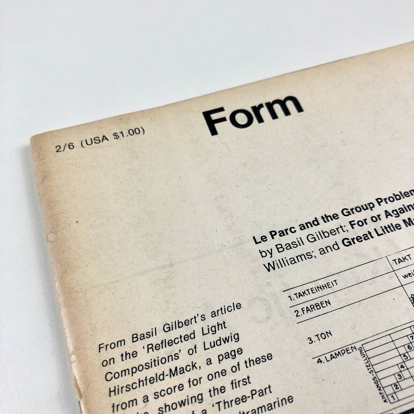 Form No. 2 art magazine | Philip Steadman, Frank Popper | 1st September 1966