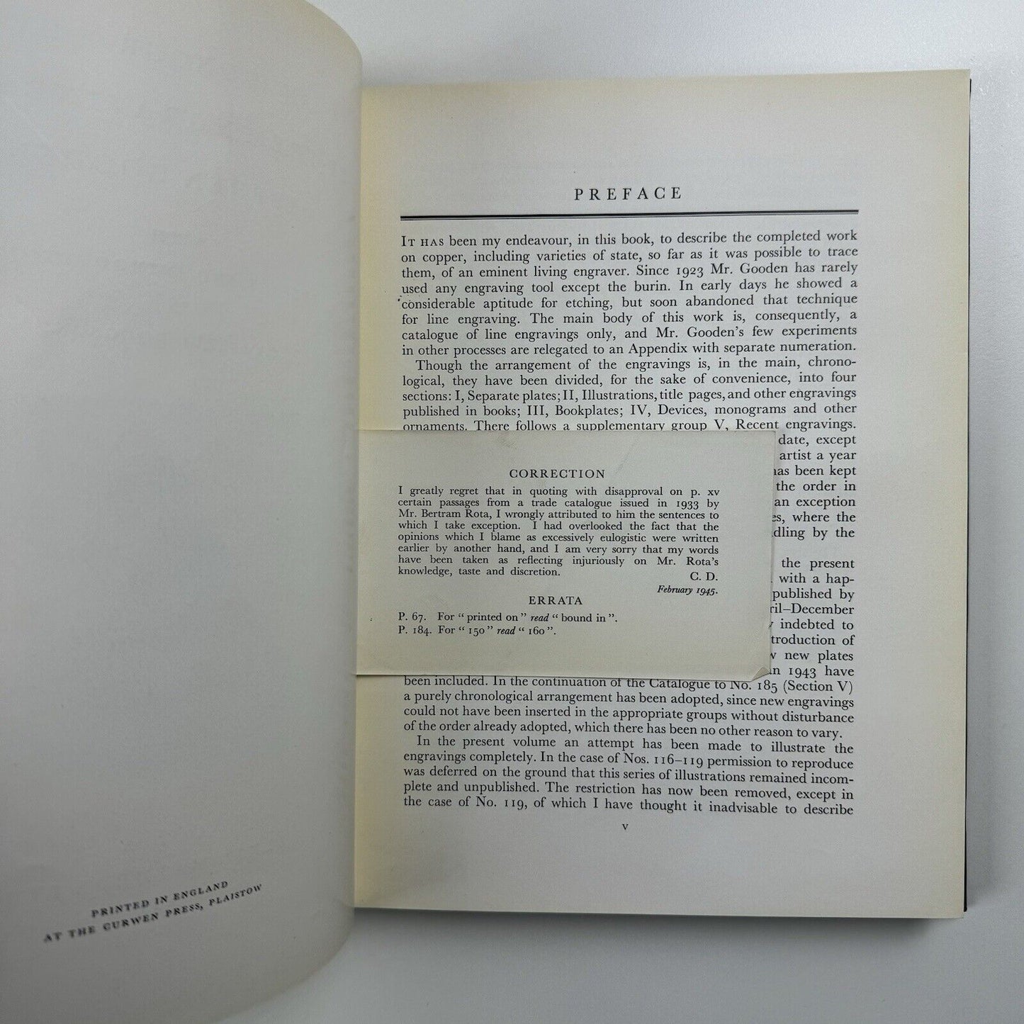 An Iconography of the Engravings of Stephen Gooden. Preface and introduction by Campbell Dodgson | Elkin Mathews, 1944