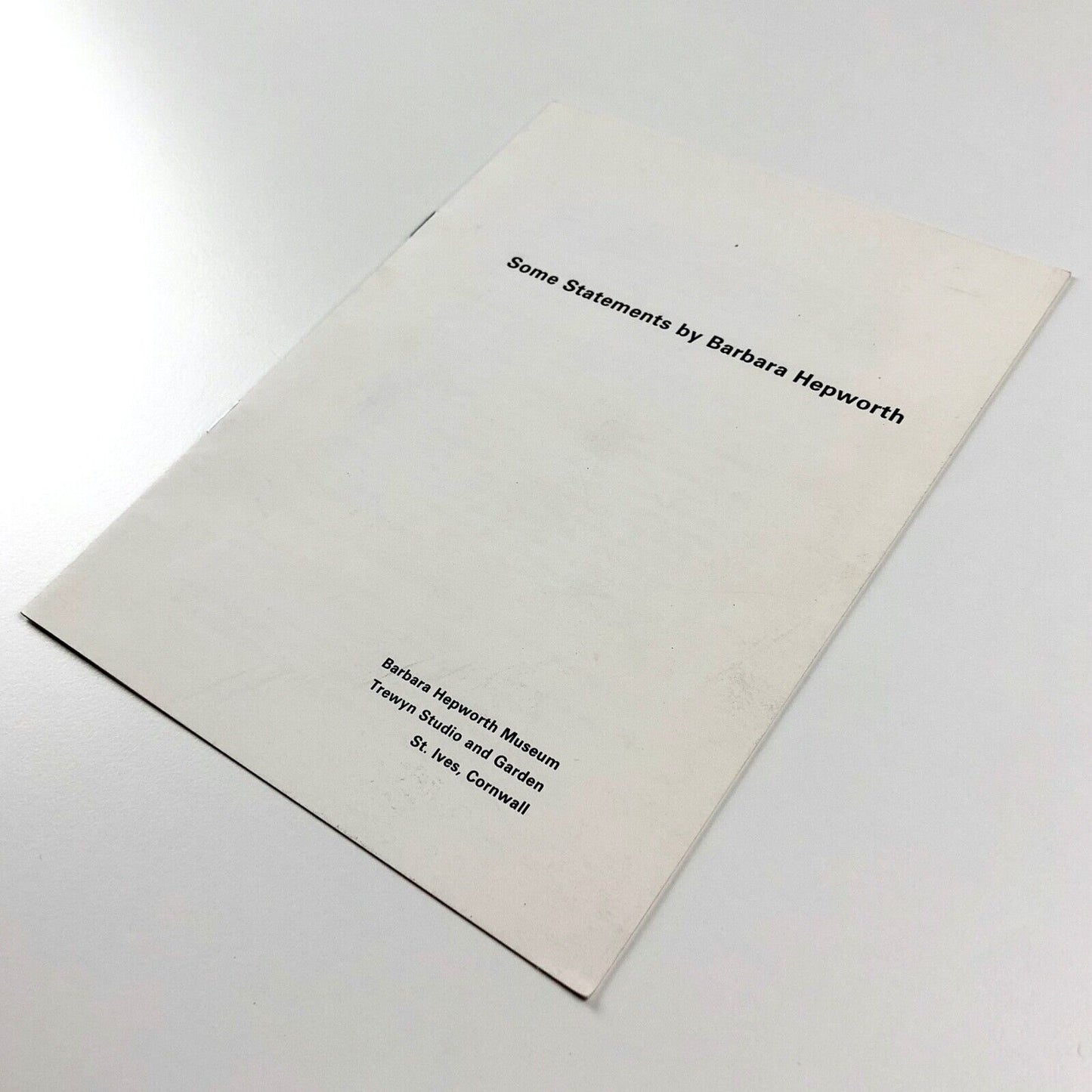 Some Statements by Barbara Hepworth | Barbara Hepworth Museum leaflet, 1977 | Alan Bowness