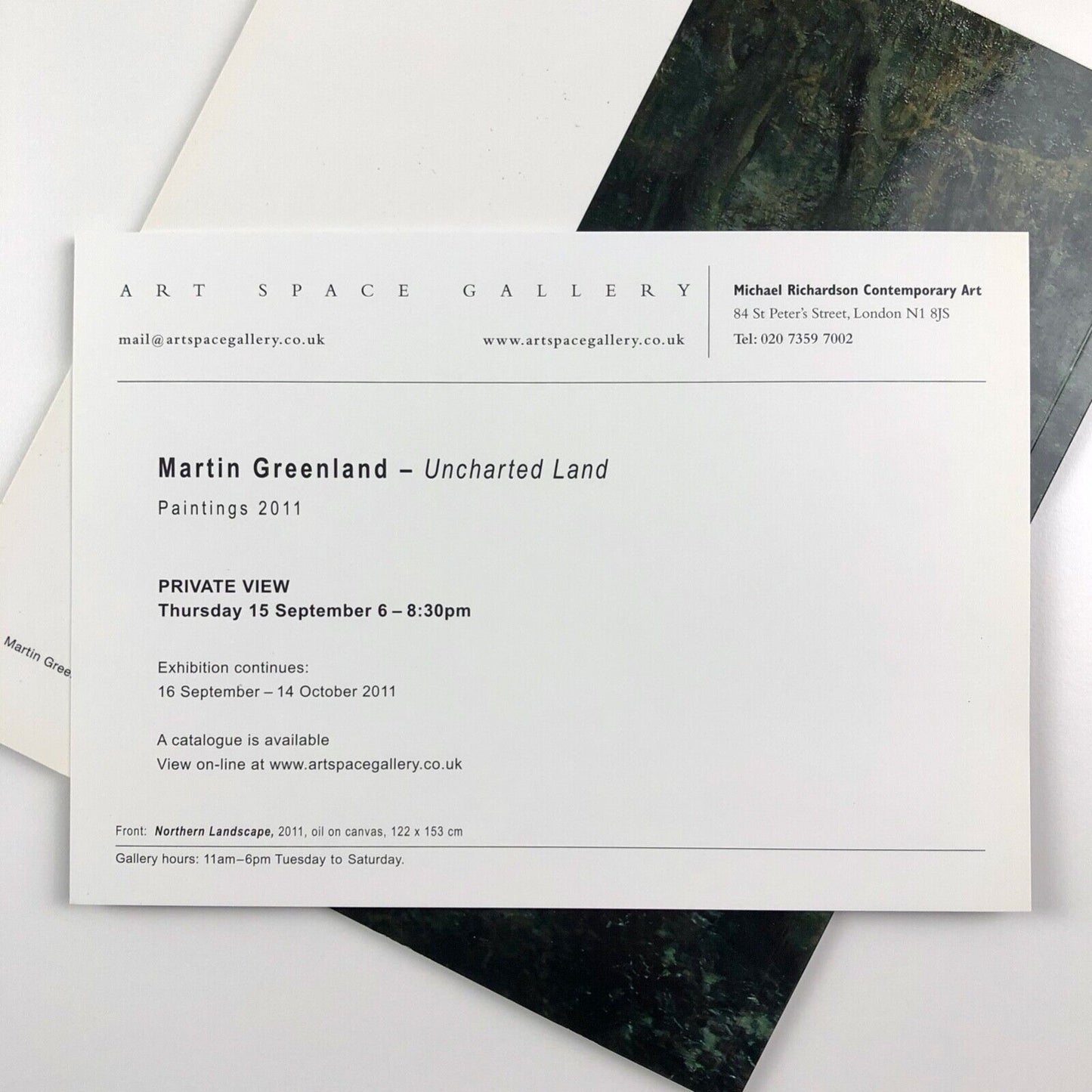 Martin Greenland. Uncharted Land. Paintings 2011 | Art Space Gallery