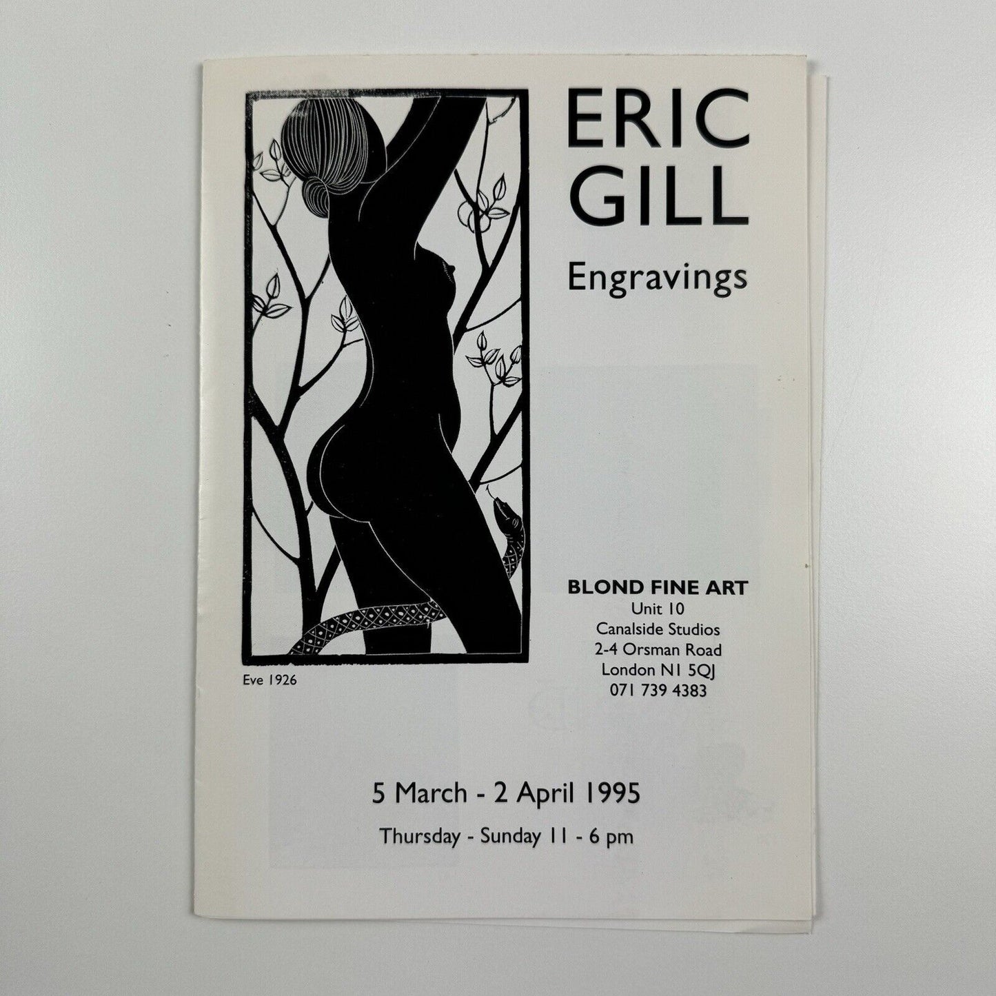 Eric Gill Engravings | Blond Fine Art catalogue/price list, 1995