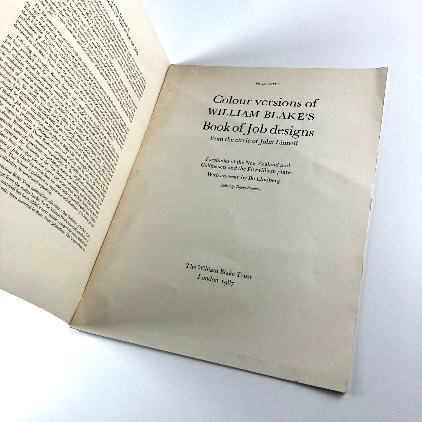 Prospectus for William Blake – Illustrations of the Book of Job | William Blake Trust, 1987