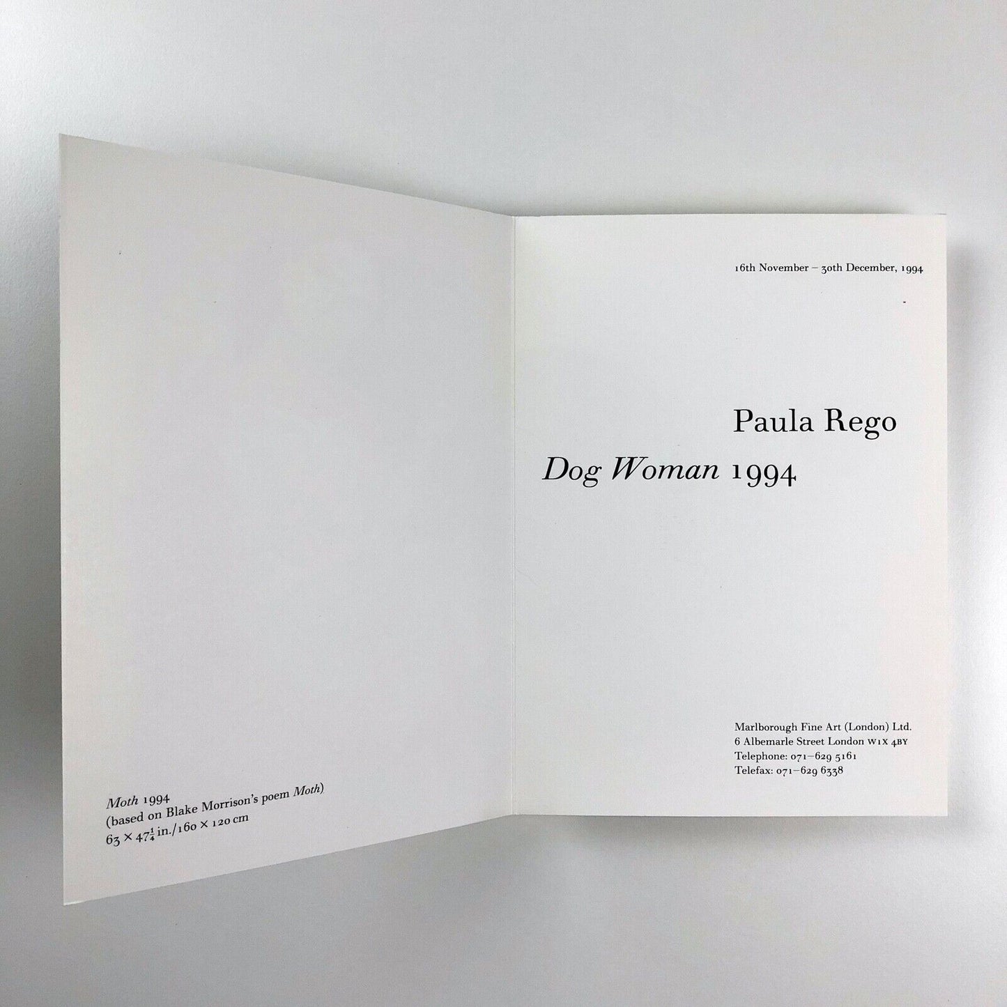 Paula Rego. Dog Woman 1994 | Marlborough Fine Art (London) Ltd folded card