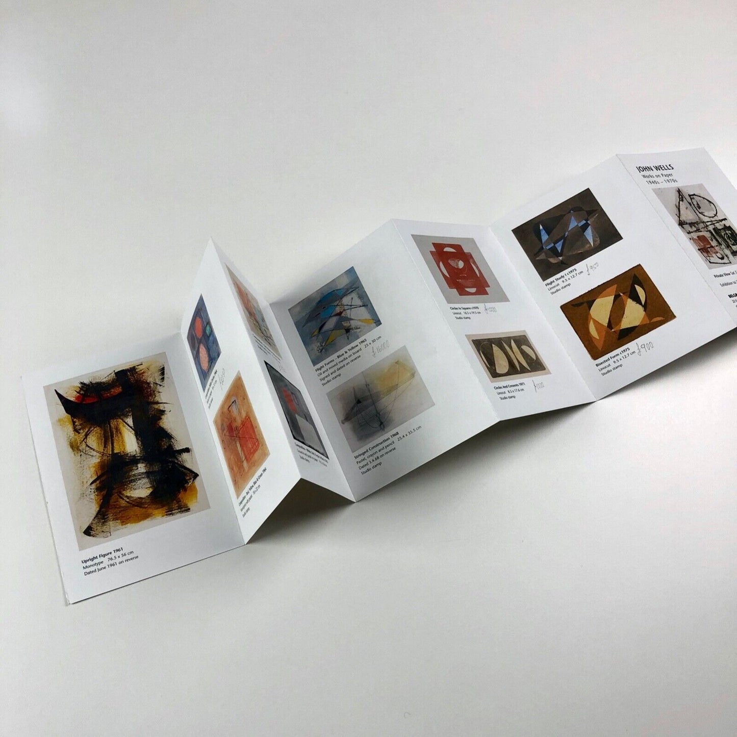 Promotional leaflet for John Wells. Works on Paper 1940s-1970 | Belgrave Gallery 2010