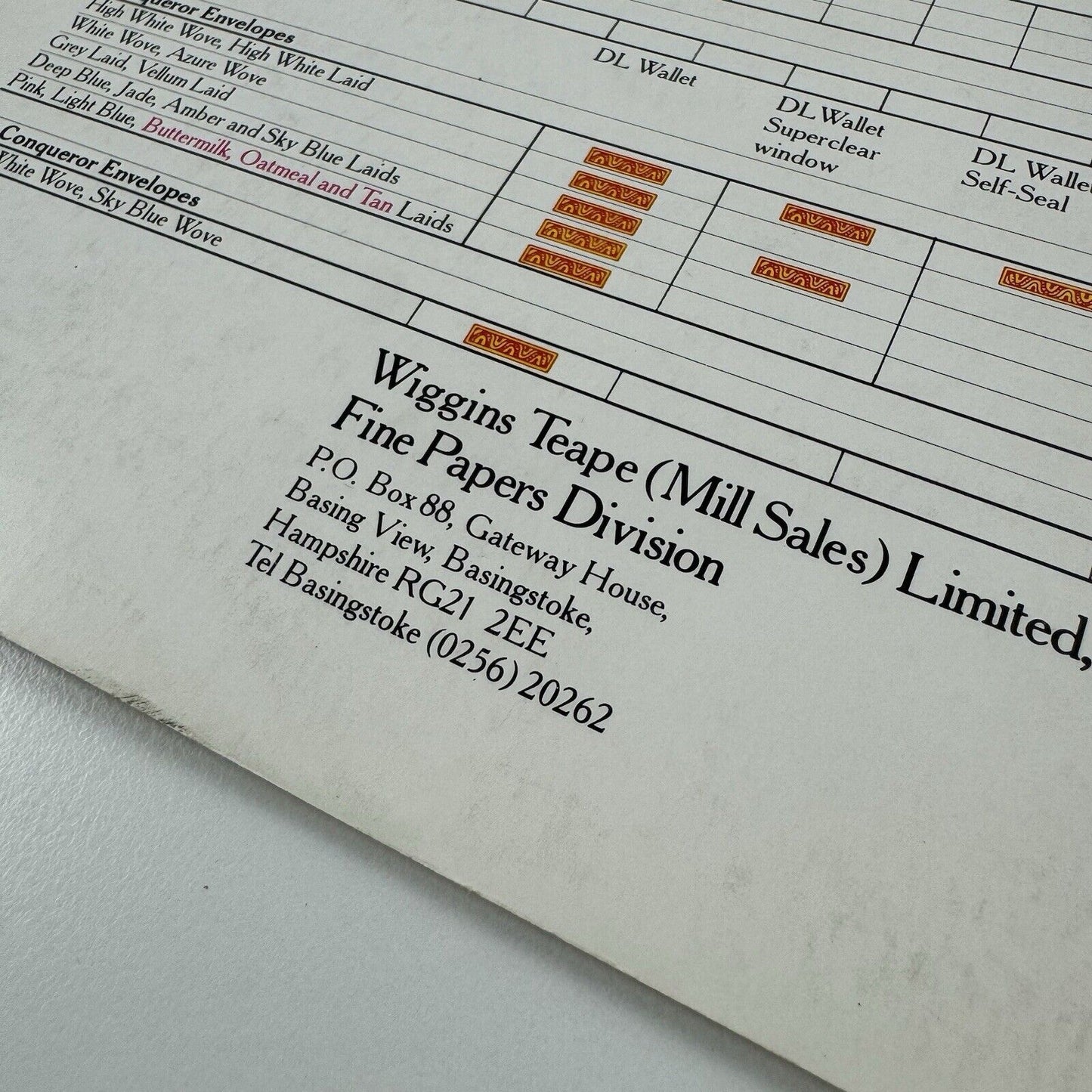 The New Colours of The Conqueror | Wiggins Teape / Associated Weavers Guild | Undated, pPresumed c.1971