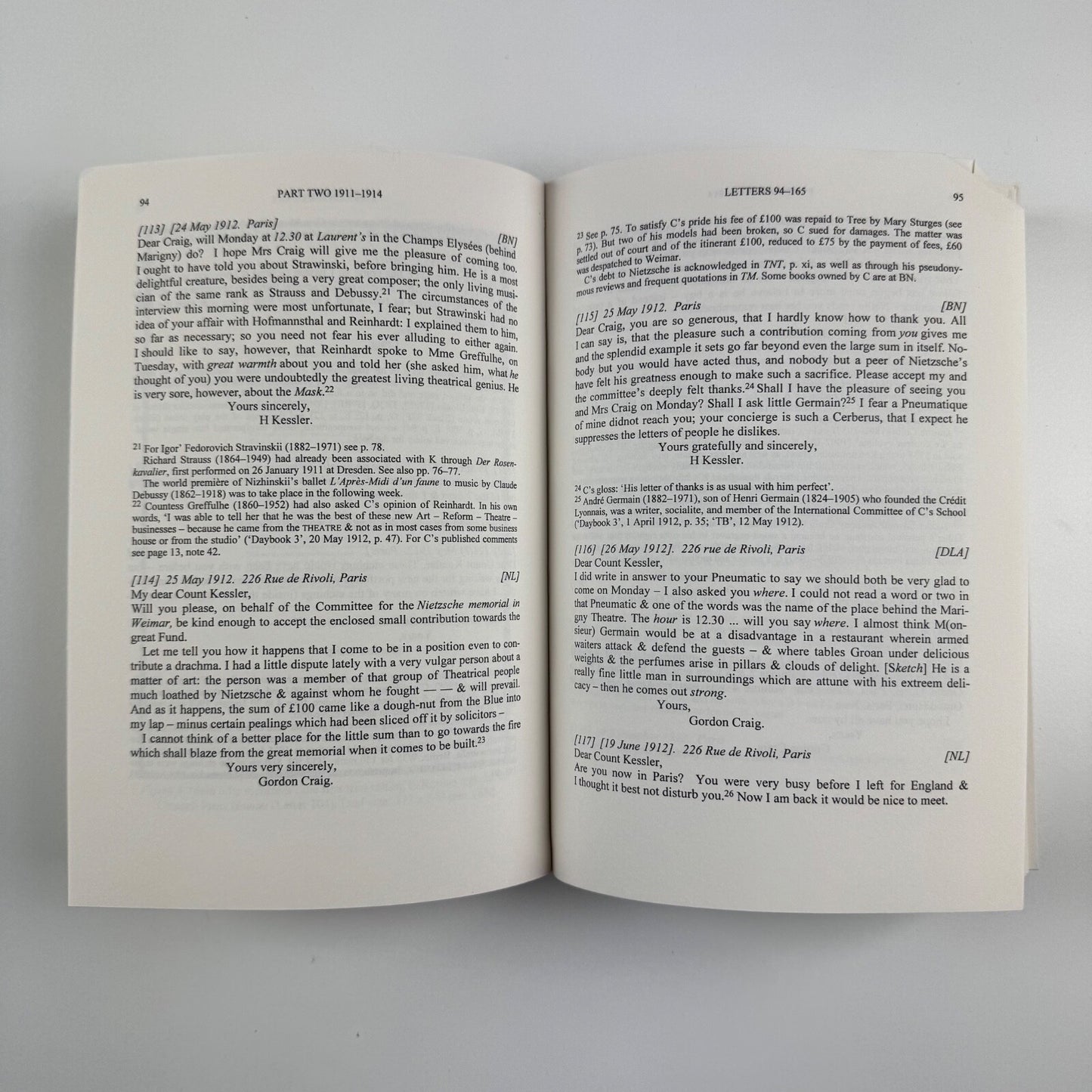 The Correspondence of Edward Gordon Craig and Count Harry Kessler ed L.M. Newman. Institute of Germanic Studies. 1995. Maney & Son, 1995
