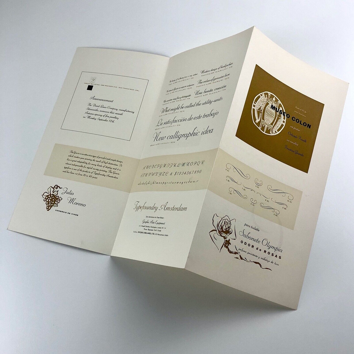 Gracia - Typefoundry Amsterdam type specimen leaflet c.1952