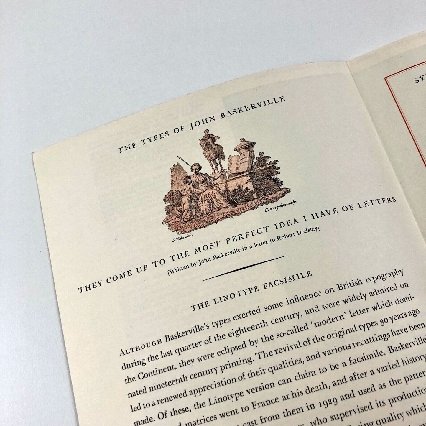 Baskerville for Linotype composition | Fold-out type specimen sheet