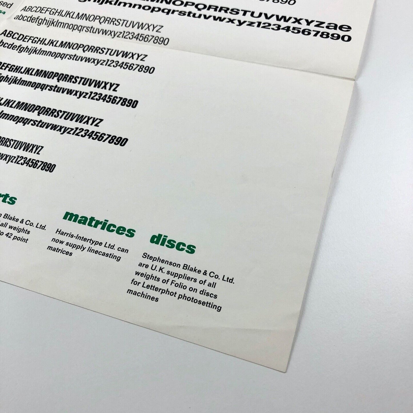 Soldans type specimen – broadsheet and related letter | '16 x Bauer Folio' | West Germany, July 1966