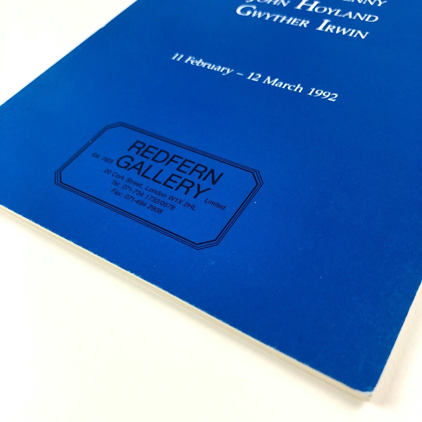 Folding card for Three Artists Three Decades: Robyn Denny, John Holland, Gwyther Irwin | Redfern Gallery, 1992