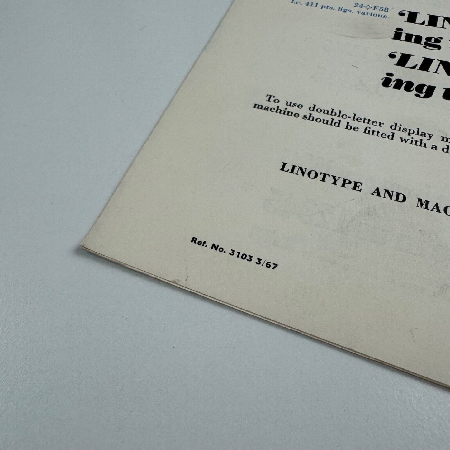 Linotype Bodoni. Type specimen sheet. Undated, maybe 1967