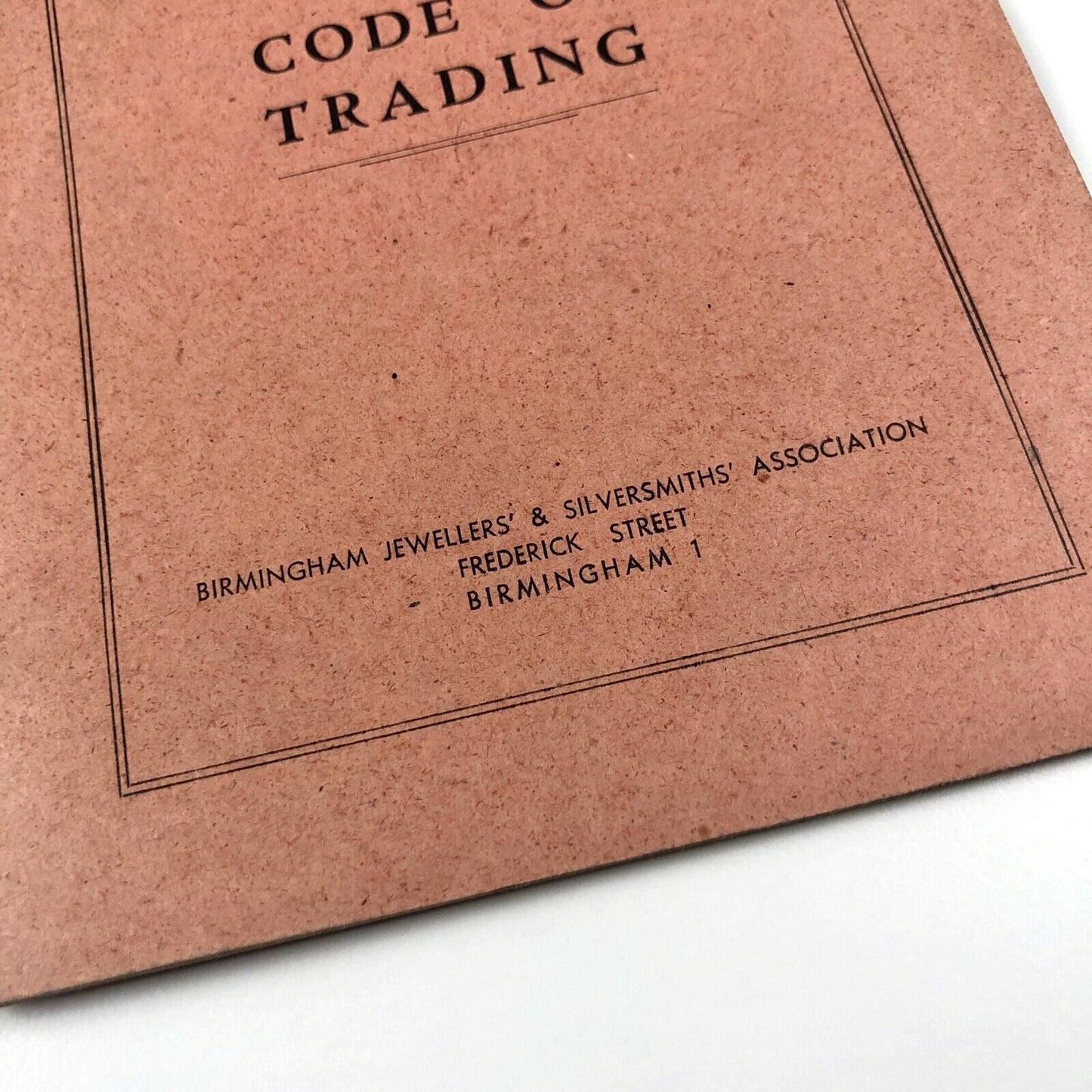 BJA Code Of Trading – Birmingham Jewellers' & Silversmiths' Association booklet