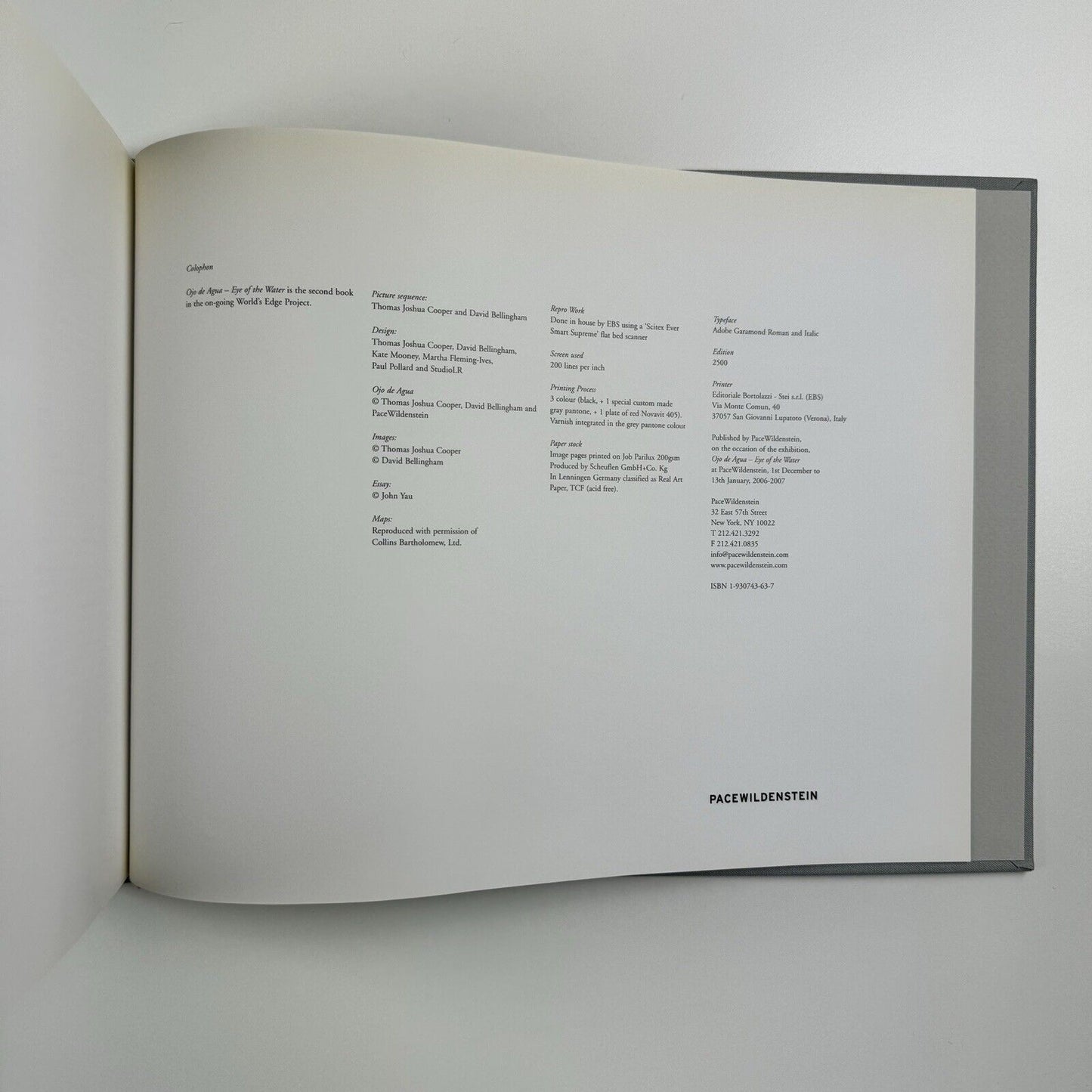 Eye of the Water. Ojo de Agua – Thomas Joshua Cooper | PaceWildenstein, 2007 | Signed copy