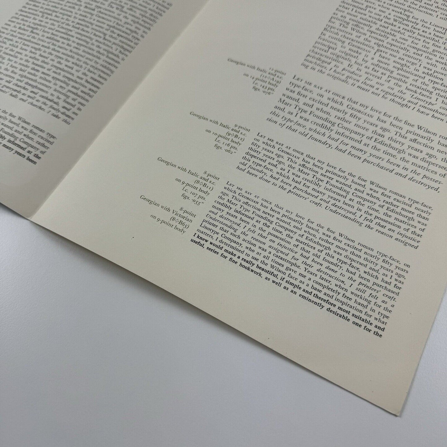 Linotype Georgian | Type specimen leaflet | Undated, possibly 1965