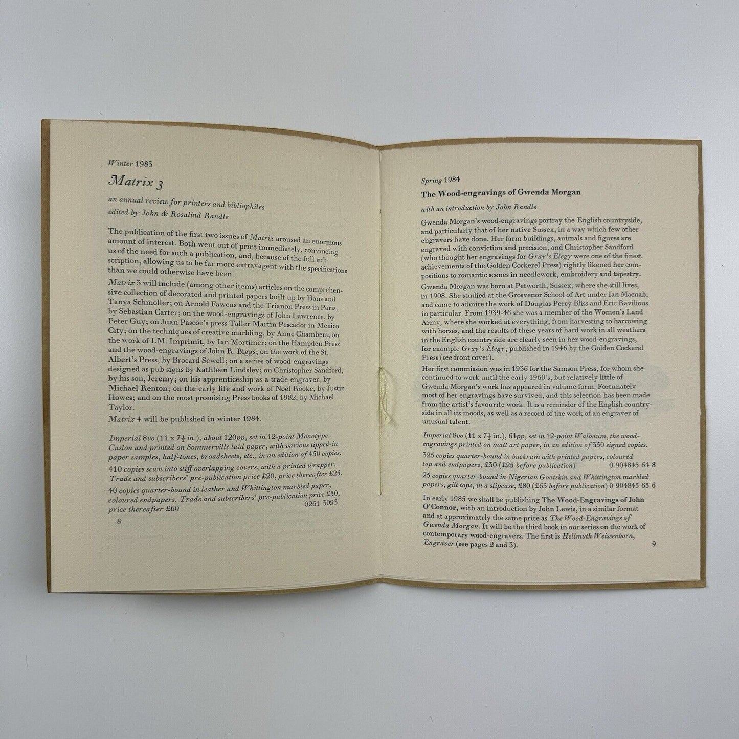 Books from The Whittington Press 1983 & 1984 | Leaflet/prospectus
