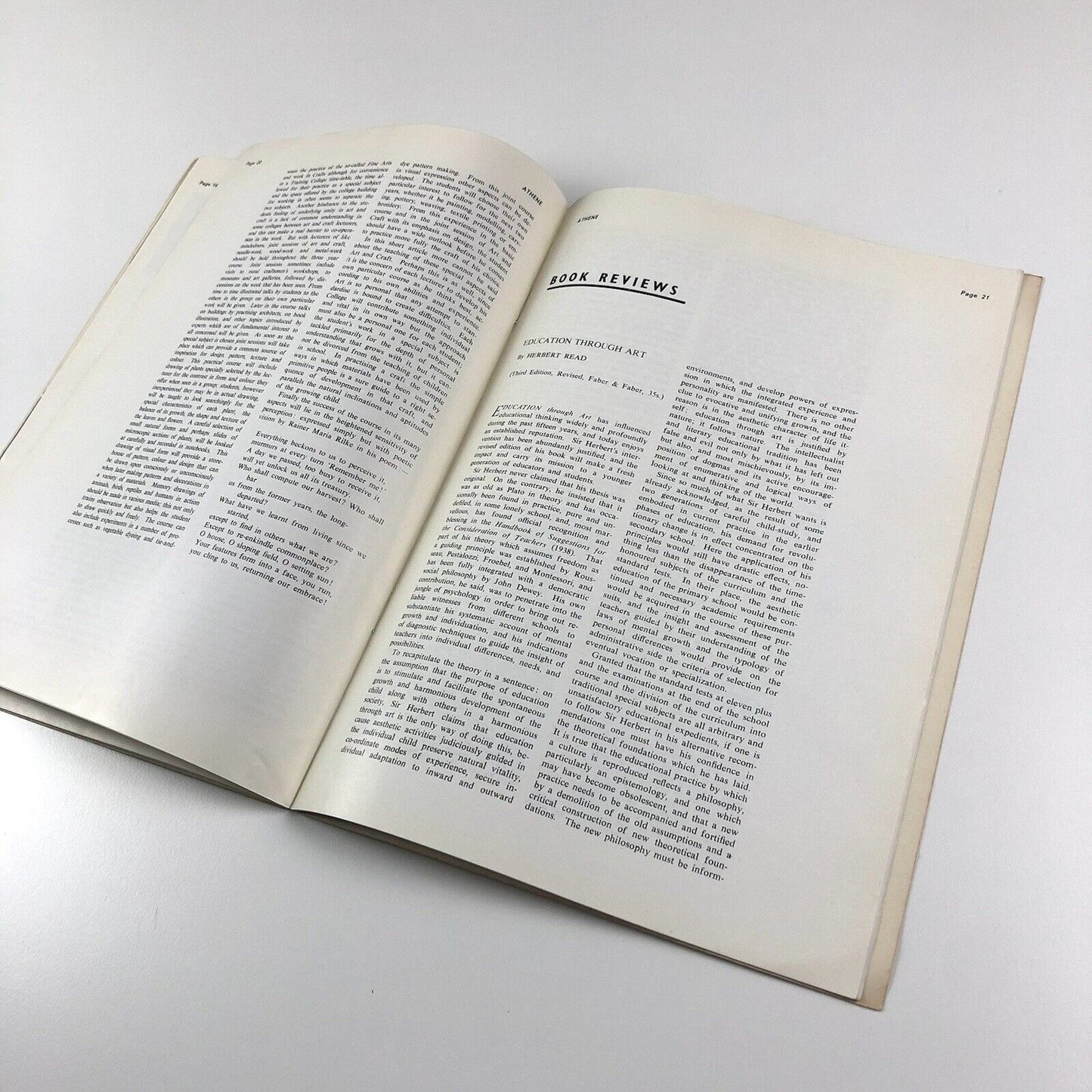Athene. The Journal of the Society of Education through Art | Vol 9 No 1 Winter 1958-9 | edited by Dennis Young | Herbert Read