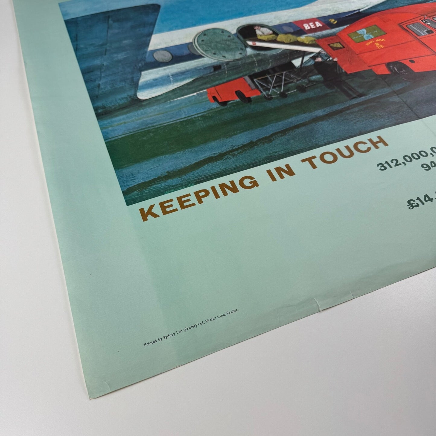 Poster Keeping in Touch GPO series ‘The Post Office at the Airport’. Printed by Sidney Lee, 1962