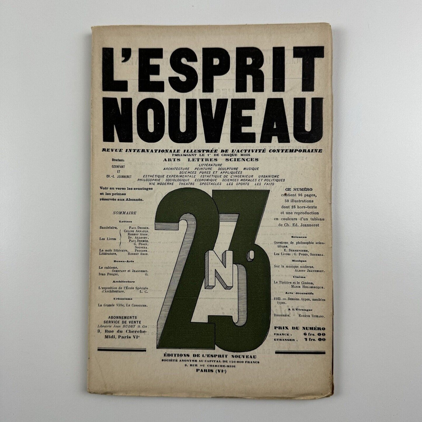 L'Esprit Nouveau journal | Issue No. 23 1924 | Amédée Ozenfant and Le Corbusier