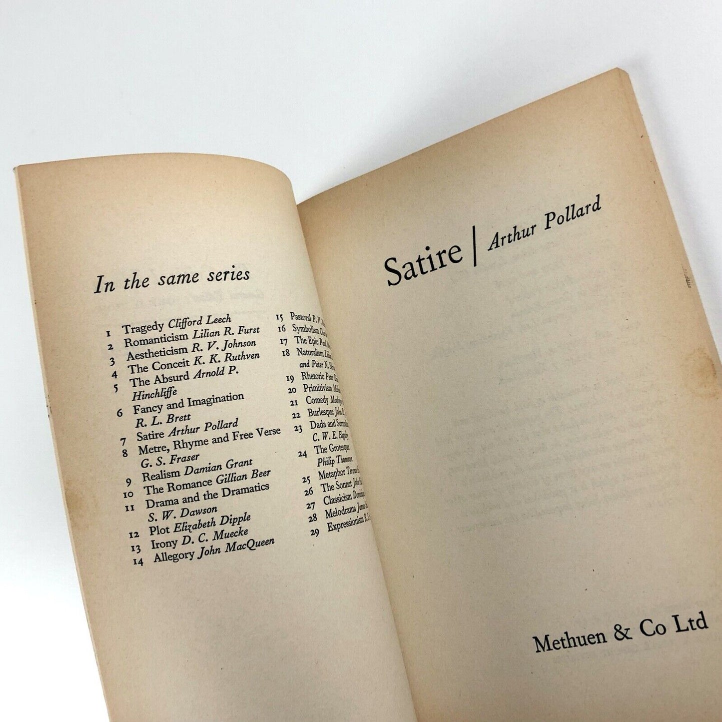 The Critical Idiom – Satire by Arthur Pollard | Methuen & Co, 1976