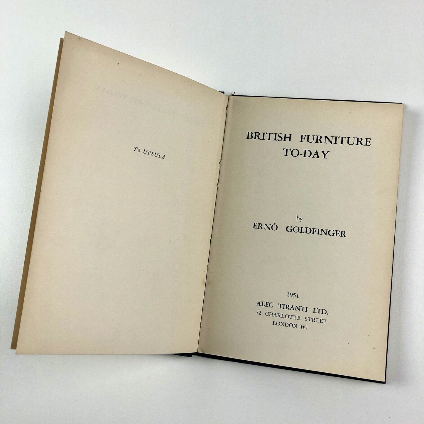 British Furniture Today by Ernö Goldfinger | Alec Tiranti, 1951