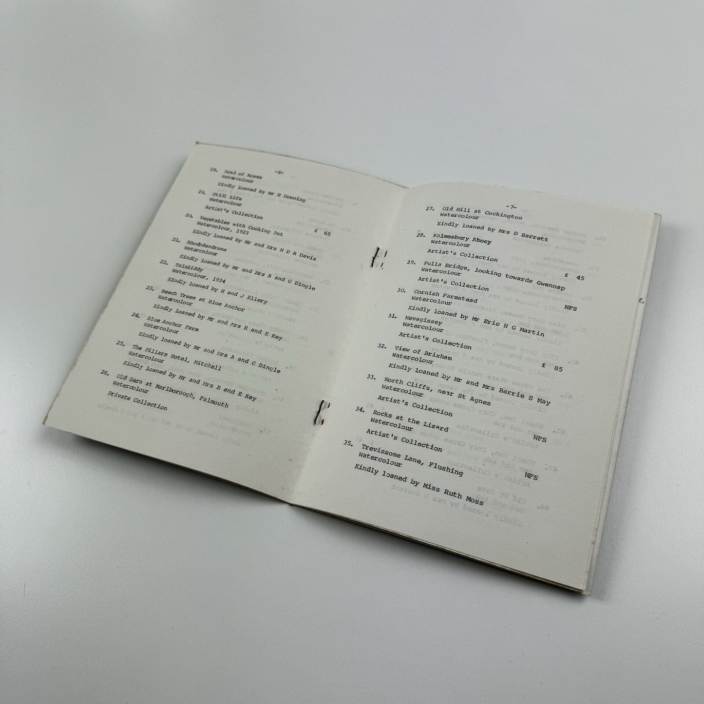 Watercolours and drawings by William. A. Martin | Falmouth Art Gallery catalogue booklet, 1984