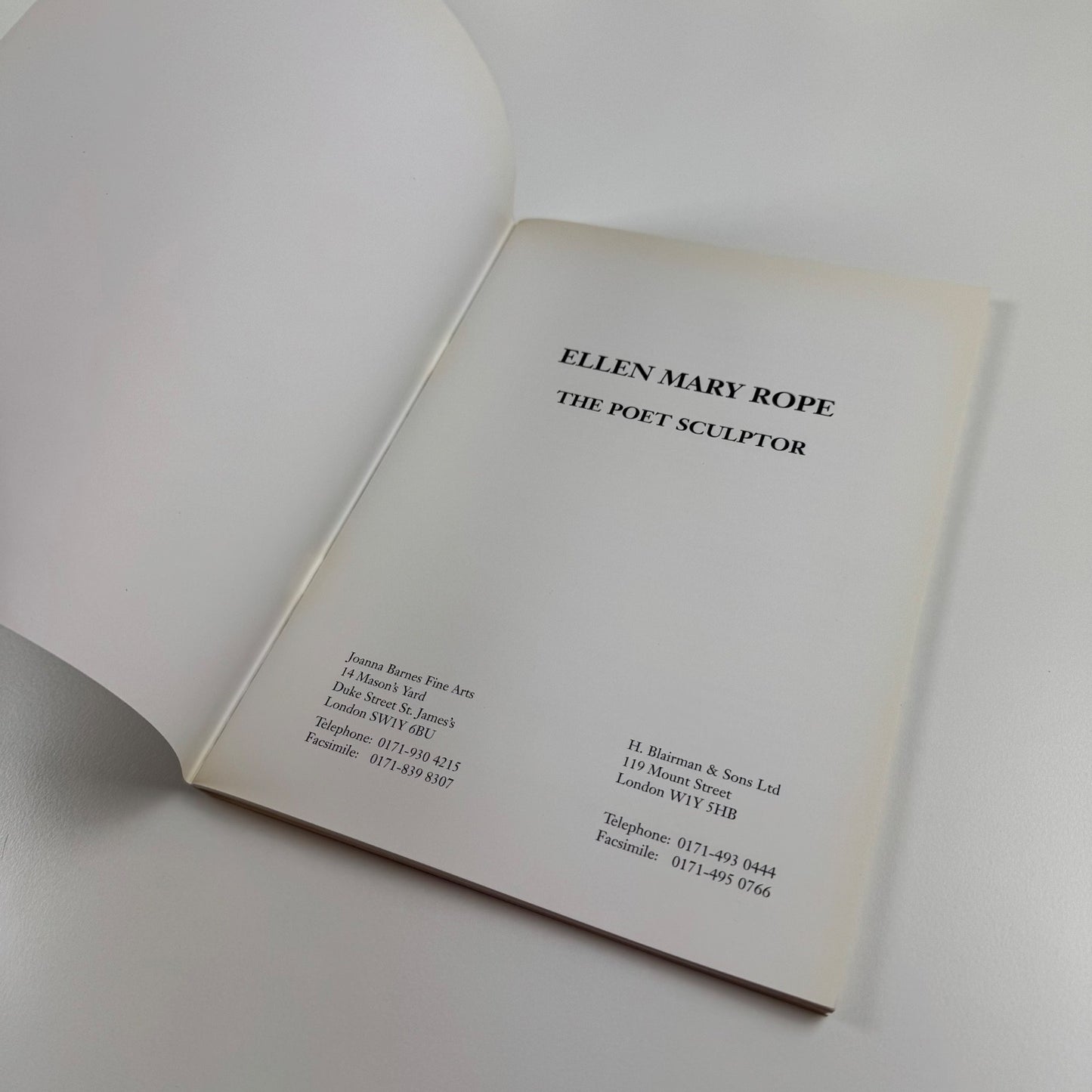 Ellen Mary Rope. The Poet Sculptor | Joanna Barnes Fine Art, 1997
