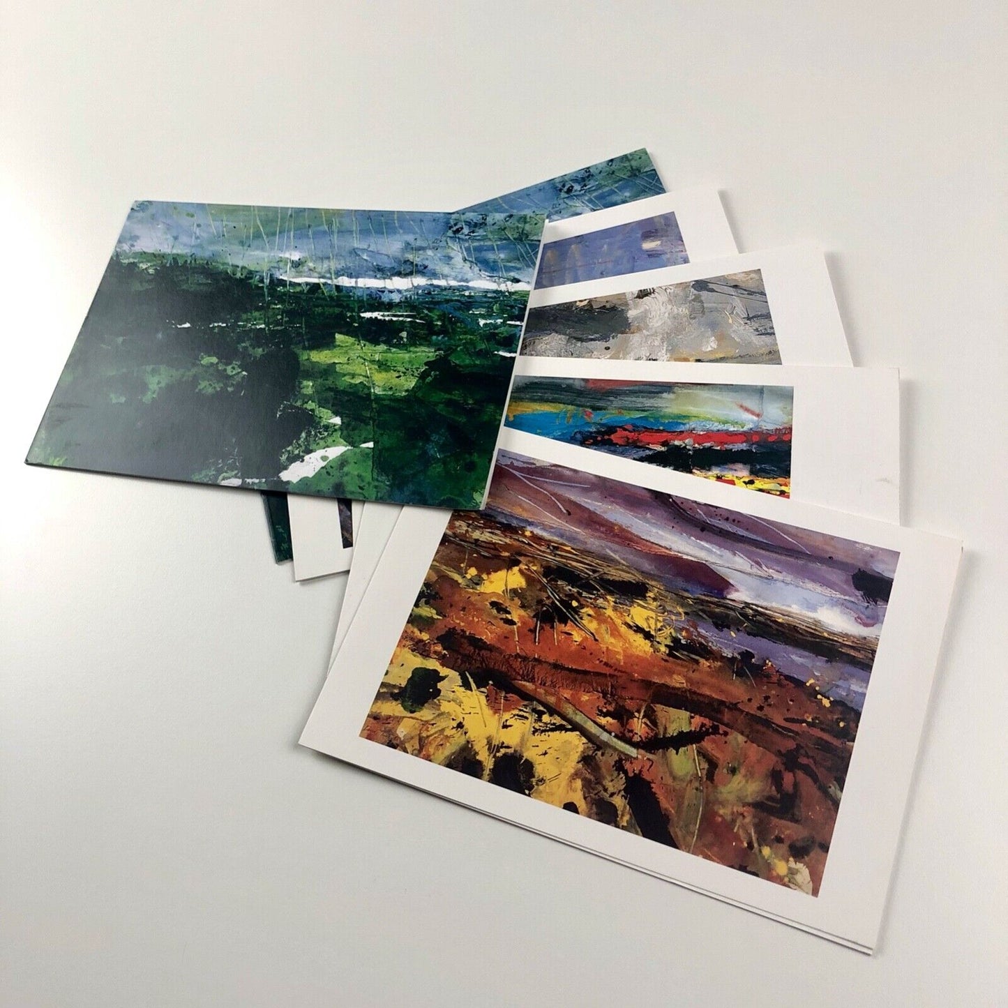 Five blank cards – David Tress paintings, with private view card | West Wales Art Centre