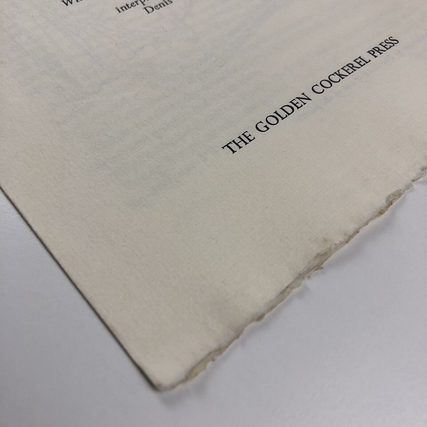 Prospectus for Glue and Lacquer translated by Harold Acton illustrations Eric Gill Golden Cockerel Press c1941
